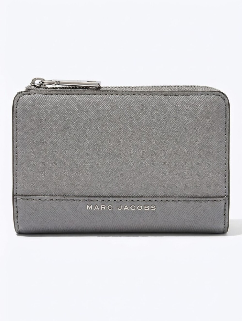 Marc Jacobs Saffiano Leather  Zip Wallet in Gray